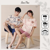Đồ ngủ đôi cotton ngắn gấu trẻ trung - Since Then