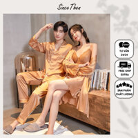 Đồ ngủ đôi nam nữ màu vàng đồng cao cấp, Pijama nam nữ mặc nhà - Since Then