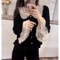 đồ ngủ hàn quốc bộ ngủ lụa đồ ngủ lụa 2024 Bộ đồ ngủ mới Mùa xuân và mùa thu của phụ nữ Long tay Cotton Ren Premium Temperament Hàn Quốc Loungewear Set