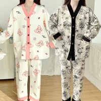 Đồ Ngủ Học Sinh Mẫu Mới Mùa Xuân/Bộ Đồ Nữ Dài Tay Size Lớn/Quần Áo Mặc Nhà Mùa Hè Mỏng