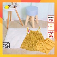 đồ ngủ lụa 2 dây quần đùi họa tiết hoa siêu xinh