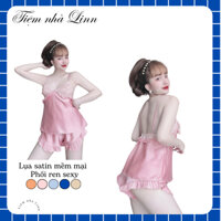 Đồ ngủ nữ 2 dây gợi cảm, chất lụa latin -  Tiệm nhà Lin