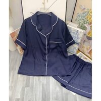 Đồ Ngủ Nữ Bộ Lụa Latin Xước Quần Đùi Tay Ngắn, Đồ Nữ Mặc Ở Nhà Sleepwear Pijama Bộ lạnh