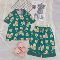 Đồ ngủ nữ bộ pijama lửng tay ngắn lụa mango cao cấp mặc nhà đẹp mùa hè thoáng mát mềm mịn thấm hút Her Vibe