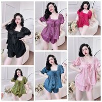 Đồ Ngủ Nữ MIKY, Đồ Ngủ Bigsize lụa Latin cao cấp mềm mại xinh xắn < 70KG