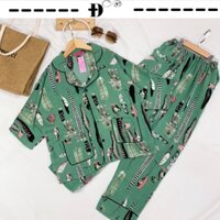 Đồ ngủ nữ pijama côc tay quần dài maingo tay dơi-D014