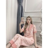 Đồ ngủ nữ pijama lụa Mango tay ngắn, đồ ngủ mặc nhà MG0123