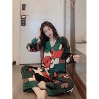 Đồ ngủ nữ pijama thu đông chất maingo tay dơi hottrend cao cấp-D012