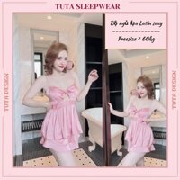 Đồ ngủ nữ sexy bộ lụa mặc nhà 2 dây