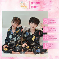 Đồ Ngủ Pijama Bé Trai Gái COLA BOUTIQUE - Bộ Đồ Ngủ Cho Bé Co Dãn Nhẹ Phù Hợp Với Da Của Bé In Hình Mặt Cười Đa Màu Sắc