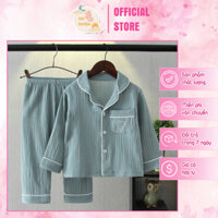 Đồ Ngủ Pijama Bé Trai Gái COLA BOUTIQUE - Đồ Ngủ Cho Bé Họa Tiết Voi Xanh Chất Vải Không Phai Màu, An Toàn Cho Da Bé