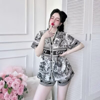 Đồ Ngủ Pijama Bigsize AMANTA, Đồ Ngủ Bigsize lụa Latin cao cấp mềm mại xinh xắn AMTP10
