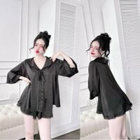 Đồ Ngủ Pijama Bigsize MIKY, Đồ Ngủ Bigsize lụa Latin cao cấp mềm mại xinh xắn < 80KG