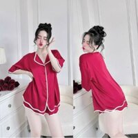 Đồ Ngủ Pijama Bigsize MIKY, Đồ Ngủ Bigsize lụa Latin cao cấp mềm mại xinh xắn < 80KG
