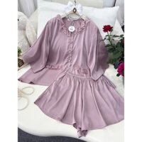 Đồ Ngủ Pijama Bigsize MIKY, Đồ Ngủ Bigsize lụa Latin cao cấp mềm mại xinh xắn < 75KG