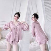 Đồ Ngủ Pijama Bigsize MIKY, Đồ Ngủ Bigsize lụa Latin cao cấp mềm mại xinh xắn < 90KG