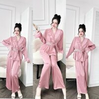Đồ Ngủ Pijama dáng dài Tiểu Thư, Đồ Ngủ Bigsize lụa Latin cao cấp mềm mại xinh xắn < 65KG