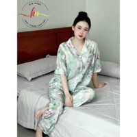 Đồ Ngủ Pijama Nữ, Đồ Bộ Mặc Nhà Quần Dài Freesize, Chất vải Lụa Cao Cấp, Áo Cánh Dơi Tay Lỡ Rộng Rãi Thoáng Mát