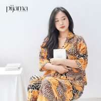 Đồ Ngủ Pijama Nữ Hoạ Tiết Da Beo Cao Cấp Lụa Satin Mềm Mại – Pijama Couturista