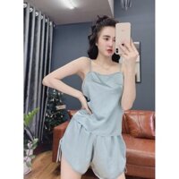 Đồ ngủ sexy ❤️FREE SHIP❤️ Bộ yếm + quần cột dây <65 kg <3..
