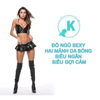 Đồ Ngủ Sexy Hai Mảnh Da Bóng Siêu Ngắn Siêu Gợi Cảm Đẹp 💝