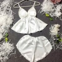 Đồ Ngủ Sexy Nữ - Đồ Ngủ Nữ Sexy Phối Ren Có Mút Ngực Free Size 40-55kg ( video+ ảnh thật)