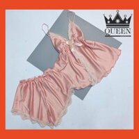 Đồ ngủ sexy satin phối ren kèm mút Đẹp 💝