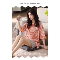 Đồ Nữ Mặc Nhà  💎ANNY STORE💎 Đồ bộ cộc tay quần sort thun Cotton 100% [Hàng Quảng Châu]