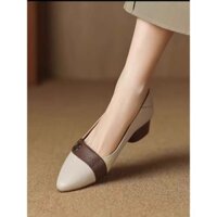 Đỏ Qingfly Da Thật Mềm Phong Cách Chanel Mũi Nhọn Giày Nữ Phù Hợp Với Váy Mùa Xuân 2025 Phong Cách Mới Đế Bằng Màu Sắc Phù Hợp Với Giày Da Nhỏ