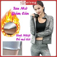 Đồ Tập Giảm Mỡ Bụng ATONY Cho Nữ, Quần Áo Sinh Nhiệt, Đổ Mồ Hôi, Giảm Cân, Tráng Nano Bạc Nhật Bản - Hàng Chính Hãng