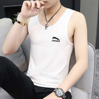 đồ tập gym nam áo chạy bộ Áo ba lỗ nam mùa hè kiểu mỏng 100% cotton mặc trong màu trắng áo nam không tay in hoa mẫu mới áo lót chạy bộ thể thao mặc trong