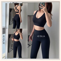 Đồ tập gym nữ Bộ đồ tập yoga nữ Áo bra phối lưới quần legging HERSIGN-SMIXB20L20