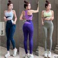 ĐỒ TẬP GYM, YOGA NỮ - BỘ QUẦN ÁO BRA SẴN MÚT -QUẦN CÓ TÚI - THIẾT KẾ ĐỘC ĐÁO