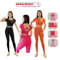 Đồ tập nữ,bộ tập gym,yoga nữ,áo cộc tay quần dài sét tâp gym nữ LH02