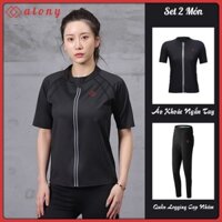 Đồ Tập Sinh Nhiệt Giảm Mỡ Bụng ATONY, Tăng  Đổ Mồ Hôi, Sinh Nhiệt, Ép Cân (Áo Khoác Ngắn Tay + Quần)