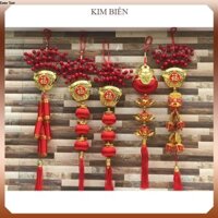 Đồ Tết - Dây treo - Liễng treo nhiều hìnht nhung đỏ trang trí tết dài 70cm (mẫu ngẫu nhiên) (Kim bien)