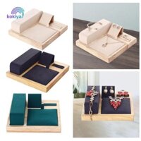 Đồ trang sức bằng gỗ Giá đỡ vòng cổ Nhẫn đựng bông tai,