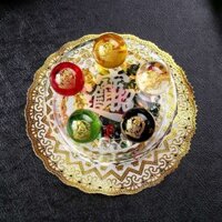 Đồ trang trí bằng gỗ vàng, nước, lửa, đất, bảo vệ năm yếu tố, bùa thủy tinh, hạt bảy sao, bát kho báu, đế pha lê, bàn tay Phật [djy]
