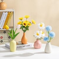 Đồ Trang Trí Bình Gốm Giả Lưới Hoa Đỏ Macaron ins Trang Trí Phòng Khách Bằng Cách Cắm Hoa Trên Bàn Phòng Gió