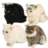 Đồ trang trí búp bê mèo UFASM, Đồ chơi nhồi bông thực tế mô phỏng mèo sang trọng, Thời trang tĩnh điện dễ thương Mô hình mèo con giả Trang trí nhà cửa