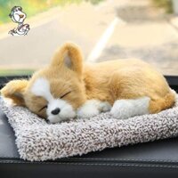 Đồ trang trí chó nhồi bông thực tế với khuôn mặt ngủ dễ thương, chứa than hoạt tính, hoàn hảo để thư giãn trang trí nội thất HYJP