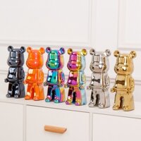 Đồ trang trí gấu bạo lực bằng gốm chịu mài mòn phủ titan, ống đựng tiền gradient laser mạ điện, quà tặng cho tủ TV