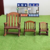 Đồ trang trí ghế bập bênh gỗ, nhà búp bê Zakka, đồ trang trí mini dễ thương, thủ công gỗ trầm