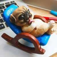 Đồ trang trí ghế bập bênh hình chó con hoạt hình sáng tạo, trang trí cá nhân cho văn phòng, phòng khách, vườn mẫu giáo, cây cảnh mới, quà tặng trang trí