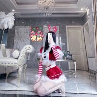((Đồ trang trí Giáng sinh) (Trang phục Giáng sinh) Đồng phục Giáng sinh cosplay Cô gái thỏ dễ thương gợi cảm cosplay cosplay Trang phục Bunny Trang phục biểu diễn Quần áo nữ Giáng sinh