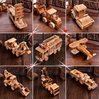 Đồ trang trí gỗ bán chạy cho các điểm du lịch: Máy kéo, máy xúc, cần cẩu, xe cứu hỏa, máy trộn, xe cổ