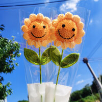 Đồ Trang Trí Hoa Hướng Dương ĐơnDIYĐạo Cụ Chụp Ảnh, Bó Hoa, Đồ Trang Trí, Len Móc, Hoa Hướng Dương, Mặt Cười, Thủ Công