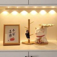 Đồ trang trí khay mèo may mắn, hộp đựng tiền, lưu trữ chìa khóa, trang trí tủ TV phòng khách, quà tặng tân gia 2V0J