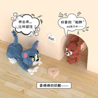 Đồ trang trí Khối xây dựng Mèo và Chuột Tom Jerry Hợp thời trang Chơi Khối xây dựng hạt Mini Đồ chơi lắp ráp