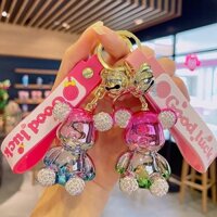 Đồ Trang Trí Mặt Dây Chuyền Gấu Bạo Lực Mạ Kim Cương Acrylic Móc Khóa Hoạt Hình Cặp Đôi Cao Cấp Búp Bê Mẫu Hot Cặp Sách
